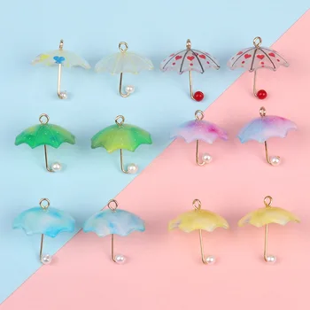 5Pcs / партида DIY смола 3-D чадър сексапил акрилни малки гривна висулка аксесоари мода бижута виси занаятчийски материал - Изображение 1  