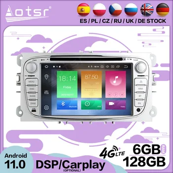 6 + 128G Carplay Android 11 За FORD Focus S-MAX Mondeo C-MAX Galaxy GPS екран видео плейър радио приемник аудио стерео главата единица - Изображение 1  