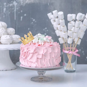 6Pcs Gold Mini Crown Cake Topper Small Crystal Pearl Cupcake Toppers Tiara Small Cupcakes Crown Metal For Wedding Birthday - Изображение 2  