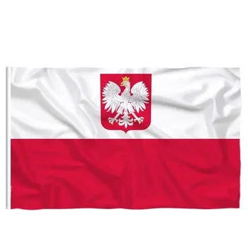 90*150cm полиестер Република Полша Орлов флаг Полски Декорация на дома - Изображение 1  