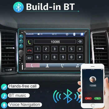 Ahoudy 2 Din 7 инчов автомобил радио HD сензорен екран кола мултимедиен плейър FM Bluetooth приемник за Volkswagen Nissan Auto с камера - Изображение 1  