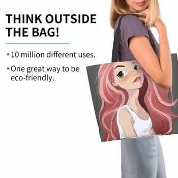 American Girl Canvas Tote Bag Large Women Shoulder Handbag For Reusable Shopping Bag Outdoor Travelling School Shoulder Bag - Изображение 2  