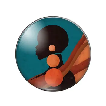 Art африкански черни жени момичета 8mm / 10mm / 12mm / 18mm / 20mm / 25mm Кръгла снимка стъкло cabochon демо плосък гръб Създаване на констатации ZB0543 - Изображение 2  