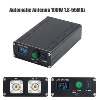 ATU-100 Pro+ 7X7 1.8-55Mhz 0.96 инчов OLED дисплей 120W акумулаторна антена тунер автоматична антена тунер късовълнова антена тунер - Изображение 1  