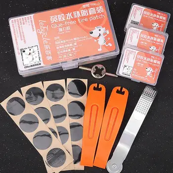 Bike Inner Tire Patch Portable Glue Free Inner Tire Patch Set Super Adhesive Repair Tool Kit Bike Tire Patches - Изображение 2  