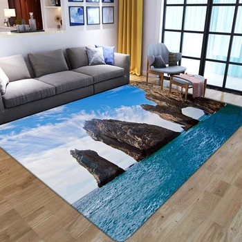 Blue Ocean 3D отпечатани килими за дома Всекидневна спалня декор коридор входна врата мат против хлъзгане баня мат деца площадка - Изображение 1  