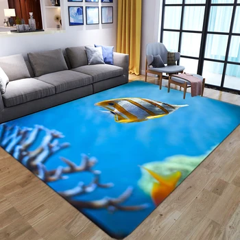 Blue Ocean 3D отпечатани килими за дома Всекидневна спалня декор коридор входна врата мат против хлъзгане баня мат деца площадка - Изображение 2  