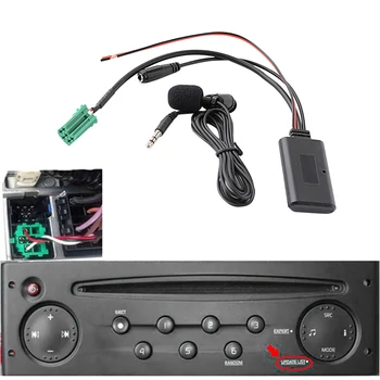 Bluetooth 5.0 Car 6Pin Mini ISO AUX IN 3.5MM аудио жак сменяем микрофон за Renault Updatelist Tunerlist CD модели - Изображение 1  