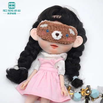Blyth Doll аксесоари Модна плюшена маска за очи розова бяла кафява за Azone OB FR момиче Играчки подарък - Изображение 1  