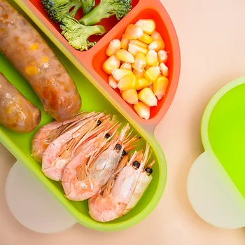 BPA безплатно бебе желе силиконови прибори за хранене кола форма комплект с плочи разделени практически прибори за хранене комплект деца детска лъжица комплект прибори - Изображение 2  