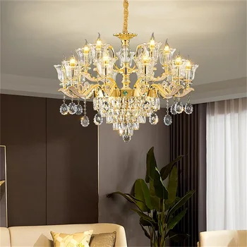 BUNNY модерен полилей злато луксозен кристал LED свещ висулка лампа за декор Начало Всекидневна спалня Хотелски тела - Изображение 2  