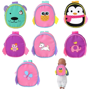 Cartoon Animal Pirnted Doll Backpack Schoolbag Doll Accessories Mini Backpack Schoolbag For 43cm 18 Inch Baby Doll Accessories - Изображение 1  