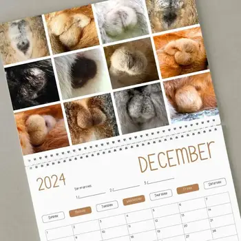 Cat Butt Календар Изящен календар на котешкото дупе Смешни месеци на цяла страница върху дебела здрава хартия Причудлив стенен планировчик за котка - Изображение 1  
