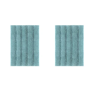 Chenille раиран килим за баня против хлъзгане-мека плюшена подложка за баня е подходяща за пода на банята - Изображение 1  