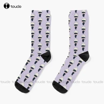Chibi Satoru Gojo Goes Beh - Jujutsu Kaisen Чорапи Мъжки спортни чорапи 360° Дигитален печат Удобен най-добър спорт за момичета Забавен подарък - Изображение 1  