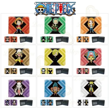 Choppe One Piece Money Clip Wallet Black Luffy Zoro PU Fold Wallets Kids Coin Purse Men Woman Short Card Bag for Birthday Gift - Изображение 1  