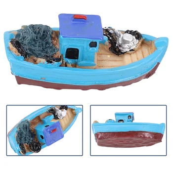 Craft Начало Настолна декорация 2 * 3 * 5 см на случайна лодка риболовен кораб играчка DIY миниатюрен мини модел Най-добра продажба Полезно Ново - Изображение 1  