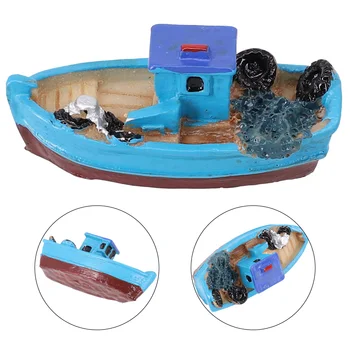 Craft Начало Настолна декорация 2 * 3 * 5 см на случайна лодка риболовен кораб играчка DIY миниатюрен мини модел Най-добра продажба Полезно Ново - Изображение 2  