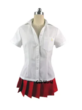 Danganronpa 2: Сбогом отчаяние Akane Owari училище униформа риза рокля облекло аниме игри косплей костюми - Изображение 2  