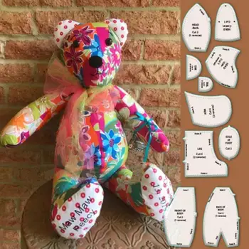 Diy Memory Bear Kit Bear Шаблон Владетел Комплект Премиум акрилна памет Шаблон за мечка Владетели Комплект за начинаещи шивашки с мелодична памет - Изображение 1  
