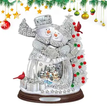 DIY диамантена живопис настолен орнамент снежен човек Дядо Коледа коледно дърво кристал бродерия мозайка изкуство занаят за хол - Изображение 1  