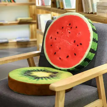 DIY Кръгла плодова възглавница 3D пълнени възглавници за хвърляне Киви Портокалов лимон Диня Възглавници за седалка Възглавници за дивани за дома Детски диван - Изображение 2  