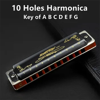 Easttop Blues Harmonica 10 Holes Amazing Deluxe Harmonica Organ Professional Key Set Of A B C D E F G Нов T008K за изпълнение - Изображение 2  