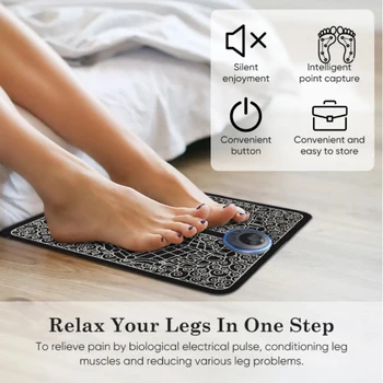 Electric EMS Foot Massager Pad Relief Pain Relax Feet Acupoints Massage Mat Shock Мускулна стимулация Подобряване на кръвообращението - Изображение 2  