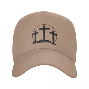 Fashion Трите кръста бейзболна шапка за мъже жени регулируема Исус Христос религия шофьор на камион шапка на открито - Изображение 1  
