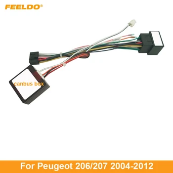 FEELDO кола 16pin аудио окабеляване сбруя с Canbus кутия за Peugeot 206/207 04-12 следпродажбено стерео инсталация тел адаптер - Изображение 1  