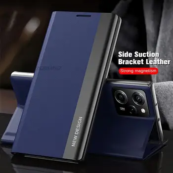 Fundas Sumsung S23Ultra случай 6D покритие кожа флип капак за Samsung Galaxy S23 Ultra 5G S 23 Plus S23 + черна стойка Coque - Изображение 1  