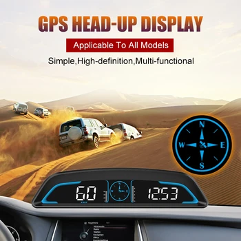 G2 Универсален автоматичен OBD2 HUD GPS Head Up дисплей Скоростомер Километраж Компас Проектор на предното стъкло Превишена скорост Умора Аларма за шофиране - Изображение 1  