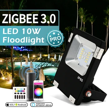 GLEDOPTO Zigbee 3.0 Интелигентен прожектор LED външен 10W Pro RGBCCT водоустойчив IP65 рейтинг за външно осветление за декорация на градината - Изображение 1  