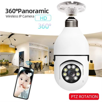 IP камера 5G крушка сигурност наблюдение 1080P пълноцветен нощно виждане автоматично проследяване CCTV интелигентен дом безжичен Wifi видео монитор - Изображение 2  
