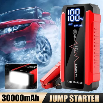 ISFRIDAY 30000mAh кола батерия скок стартер 1200A мощност банка преносим USB бързо зарядно с LED лампа 12V аварийно бустер - Изображение 1  