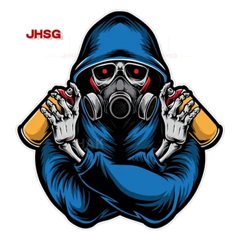 JHSG стикери за кола Син хип-хоп спрей боя графити хип-хоп личност творчески стикери за кола хип-хоп резервоар за гориво капак декорация - Изображение 1  