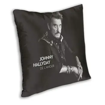 Johnny Hallyday Square Калъфка за възглавница декорация Франция Mucisian възглавници хвърлят възглавница за кола двустранен печат диван капак - Изображение 2  