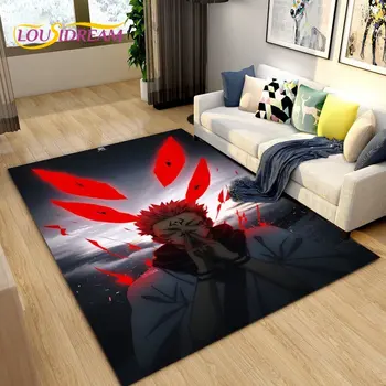 Jujutsu Kaisen аниме карикатура площ килим,килими килим за хол спалня диван изтривалка декорация,деца играят нехлъзгащ етаж мат - Изображение 1  