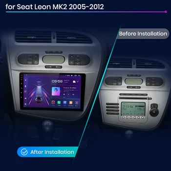 Junsun Wireless CarPlay Android Auto Radio за Seat Leon MK2 2005-2012 Автомобилен мултимедиен плейър GPS 2 din autoradio - Изображение 2  