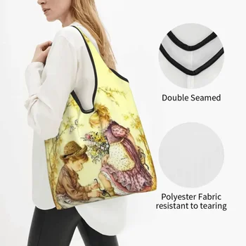 Kawaii Сара Кей пазарска пазарска чанта преносима карикатура момиче хранителни стоки купувач рамо чанта - Изображение 2  