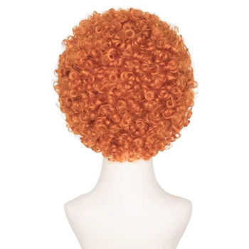 Miss U Hair Short Curly Orange Afro Wig Cosplay Halloween Wig Synthetic Fluffy Girls Women - Изображение 2  
