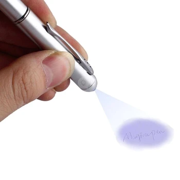 Money Checker Pen Marker Fake Bill Detector Писалки w / UV LED светлина Лесен за проверка Counterfit Cash Detector - Изображение 2  