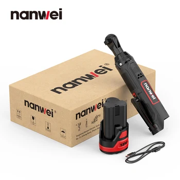 Nanwei Mini Ratchet Wrench Truss 45NM Електрически гаечен ключ Ъгъл 12V Бърз прав ъгъл Зареждане Line Frame Driver Set - Изображение 1  