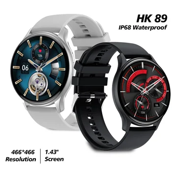 NFC HK89 Смарт часовник AMOLED сензорен екран водоустойчив отговор повикване здравен мониторинг спортен смарт часовник за Android IOS смартфон - Изображение 1  
