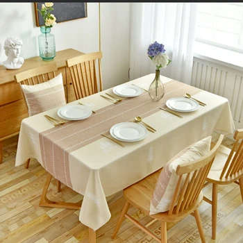 Nordic минималистичен покривка за маса миещи се водоустойчиви и маслоустойчиви правоъгълни покривки за маса ресторант кафе ресторант покривка за маса - Изображение 1  
