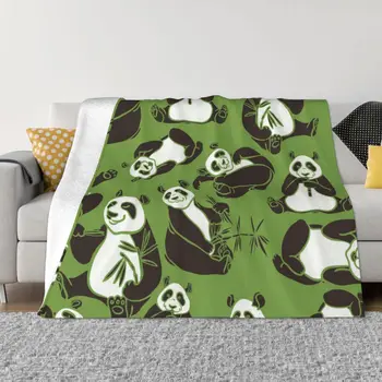 Panda карикатура аниме сладко одеяло мек плюшен шерп хвърлят одеяла за легла диван - Изображение 1  