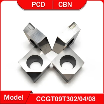PCD стругов инструмент CCGT09T302 CCGT09T304 CCGT09T308 за медни и алуминиеви CBN инструменти, обработващи твърда стомана и чугун CCGT - Изображение 1  