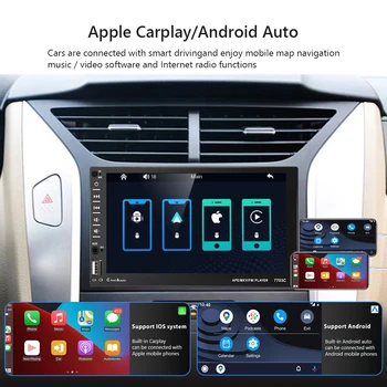 Podofo 2 Din MP5 стерео радио за кола 7'' HD 1080P Carplay Bluetooth FM радио USB Android Auto Mirror Link Мултимедиен видео плейър - Изображение 2  