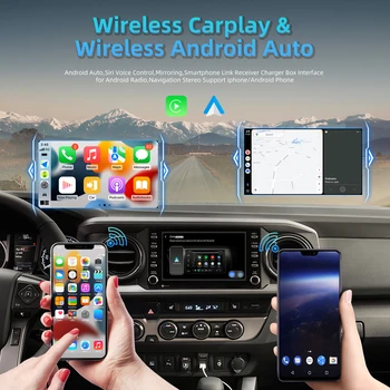 Podofo CarPlay Android Auto безжичен адаптер Smart Ai Box Plug And Play Bluetooth WiFi Auto Connect For Wired Android Auto Cars - Изображение 2  