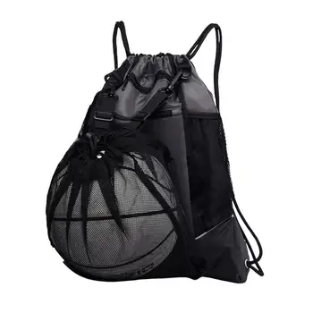 Portable шнур баскетбол раница мрежеста чанта футбол футбол волейбол топка чанти за съхранение на открито спортове пътуване фитнес йога - Изображение 1  